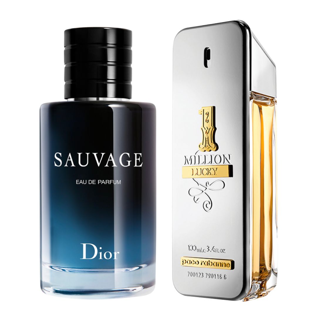 💥COMBO PERFEITO  (ONE MILLION LUCKY 100ML + SAUVAGE 100ML) KIT PERFUMES MASCULINOS💥